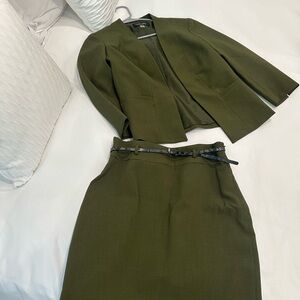 Evan Picone Green Mini Pencil Skirt Casual SET